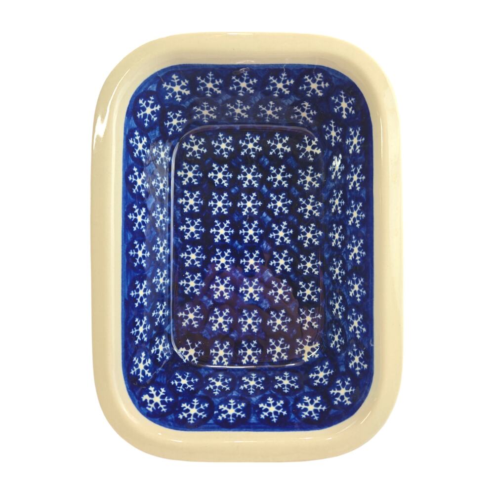Boleslawiec Polish Pottery| Snowflake Baking Dish | Size 9.5L x 7W x 2H